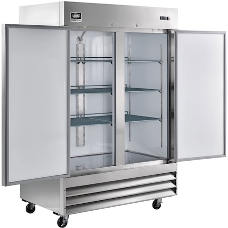 Nexel Reach-in Refrigerator, 2 Door, 54'Wx32.2Dx82.5H, 47 Cu. Ft. CFD-2RR-HC